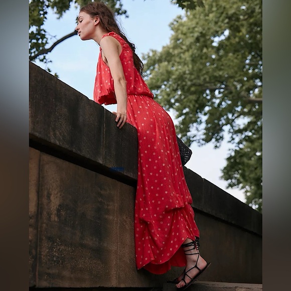 NEW Free People This Love Set In Hot Coral Combo - Picture 5 of 17